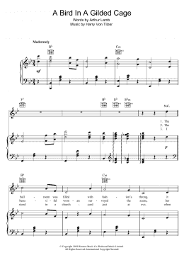 page one of A Bird In A Gilded Cage (Piano, Vocal & Guitar Chords)
