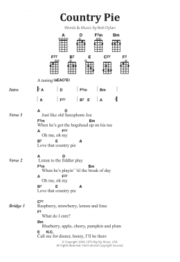 page one of Country Pie (Banjo Chords/Lyrics)