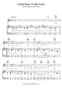 page one of Come Back To My Arms (Piano, Vocal & Guitar Chords)
