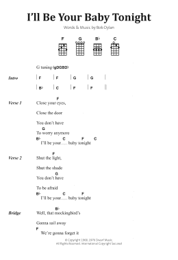 page one of I'll Be Your Baby Tonight (Piano, Vocal & Guitar Chords)