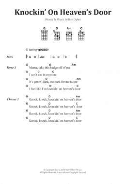 page one of Knockin' On Heaven's Door (Piano, Vocal & Guitar Chords)