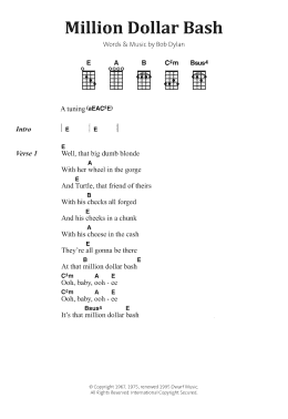 page one of Million Dollar Bash (Ukulele Chords/Lyrics)