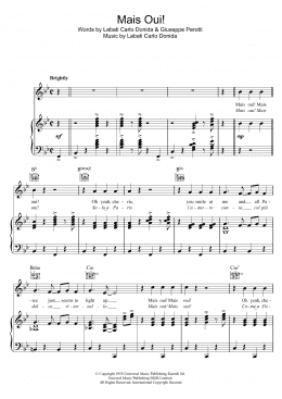 page one of Mais Oui (Piano, Vocal & Guitar Chords)