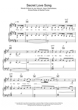 page one of Secret Love Song (featuring Jason Derulo) (Piano, Vocal & Guitar Chords)