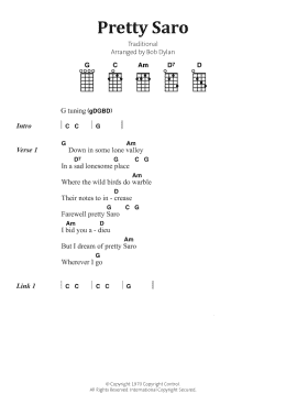 page one of Pretty Saro (Piano, Vocal & Guitar Chords)