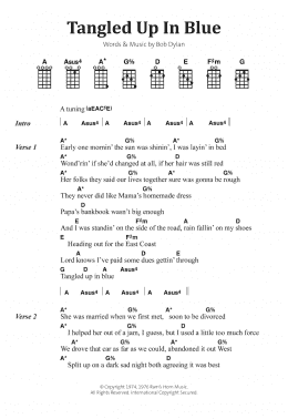 page one of Tangled Up In Blue (Piano, Vocal & Guitar Chords)