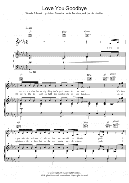 page one of Love You Goodbye (Piano, Vocal & Guitar Chords)