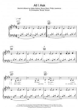 page one of All I Ask (Piano, Vocal & Guitar Chords)