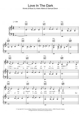 page one of Love In The Dark (Piano, Vocal & Guitar Chords)