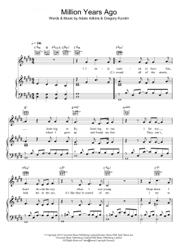page one of Million Years Ago (Piano, Vocal & Guitar Chords)