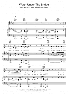 page one of Water Under The Bridge (Piano, Vocal & Guitar Chords)
