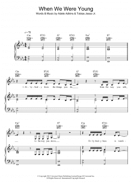 page one of When We Were Young (Piano, Vocal & Guitar Chords (Right-Hand Melody))