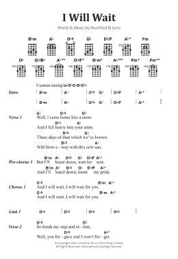 page one of I Will Wait (Banjo Chords/Lyrics)