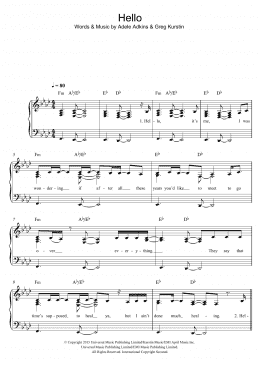 page one of Hello (Easy Piano)