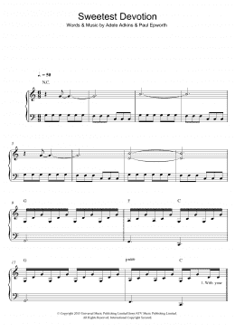 page one of Sweetest Devotion (Easy Piano)