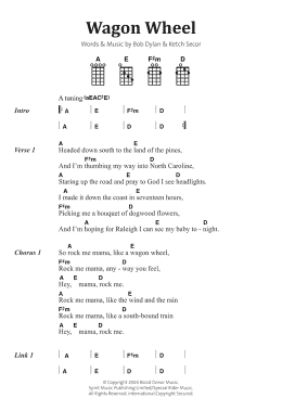 page one of Wagon Wheel (Banjo Chords/Lyrics)