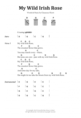 page one of My Wild Irish Rose (Banjo Chords/Lyrics)