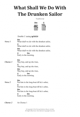 page one of What Shall We Do With The Drunken Sailor (Ukulele Chords/Lyrics)