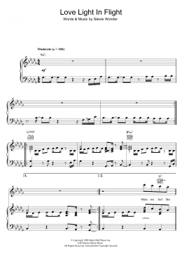 page one of Love Light In Flight (Piano, Vocal & Guitar Chords)
