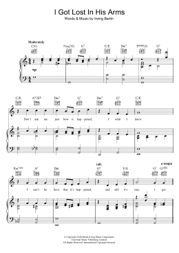 page one of I Got Lost In His Arms (Piano, Vocal & Guitar Chords)