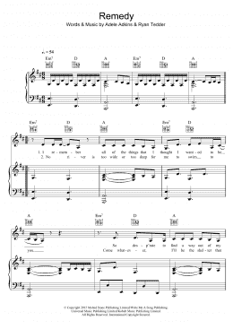 page one of Remedy (Piano, Vocal & Guitar Chords)