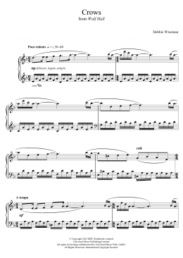 page one of Crows (From 'Wolf Hall') (Piano Solo)