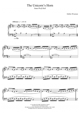 page one of The Unicorn's Horn (From 'Wolf Hall') (Piano Solo)