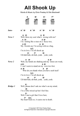 page one of All Shook Up (Piano, Vocal & Guitar Chords)