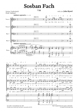 page one of Sosban Fach (TTBB Choir)