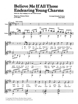 page one of Believe Me If All Those Endearing Young Charms (Piano, Vocal & Guitar Chords)