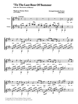page one of 'Tis The Last Rose Of Summer (Piano, Vocal & Guitar Chords)