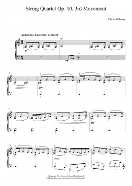 page one of String Quartet Op.10, 3rd Movement (Easy Piano)