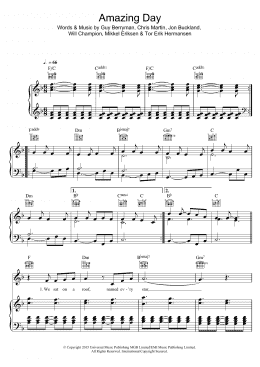 page one of Amazing Day (Piano, Vocal & Guitar Chords)