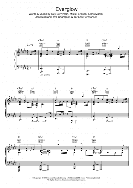 page one of Everglow (Piano, Vocal & Guitar Chords (Right-Hand Melody))