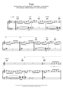 page one of Fun (Piano, Vocal & Guitar Chords)