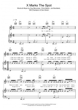 page one of X Marks The Spot (Piano, Vocal & Guitar Chords)
