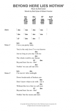 page one of Beyond Here Lies Nothin' (Piano, Vocal & Guitar Chords)