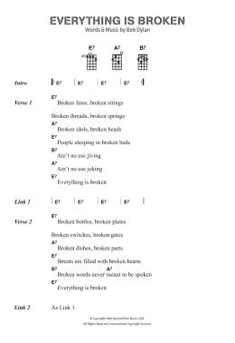 page one of Everything Is Broken (Piano, Vocal & Guitar Chords)