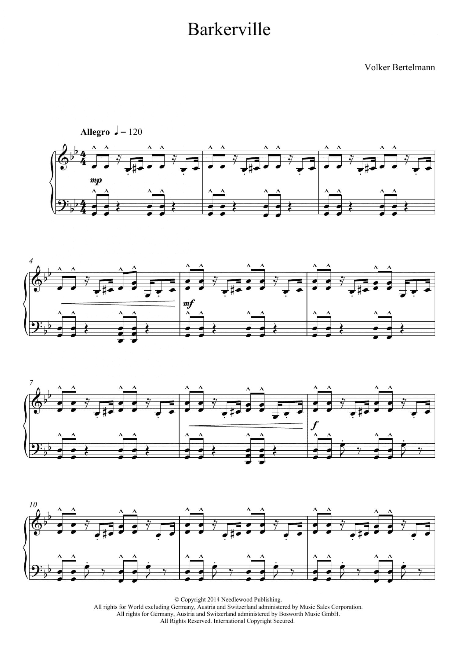Barkerville (Piano Solo)