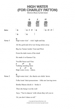 page one of High Water (For Charley Patton) (Piano, Vocal & Guitar Chords)