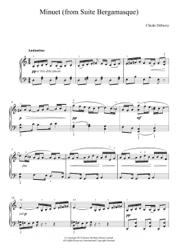 page one of Minuet (From Suite Bergamasque) (Easy Piano)