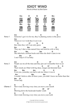 page one of Idiot Wind (Piano, Vocal & Guitar Chords)