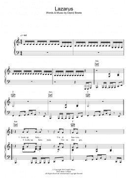 page one of Lazarus (Piano, Vocal & Guitar Chords)