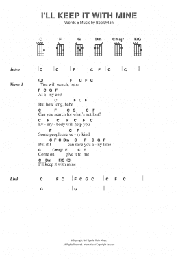 page one of I'll Keep It With Mine (Ukulele Chords/Lyrics)