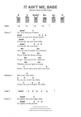 page one of It Ain't Me Babe (Piano, Vocal & Guitar Chords)
