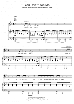 page one of You Don't Own Me (featuring G-Eazy) (Piano, Vocal & Guitar Chords)