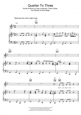 page one of Quarter To Three (Piano, Vocal & Guitar Chords)