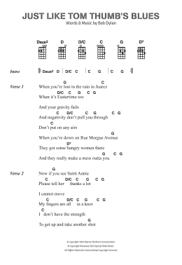 page one of Just Like Tom Thumb's Blues (Piano, Vocal & Guitar Chords)
