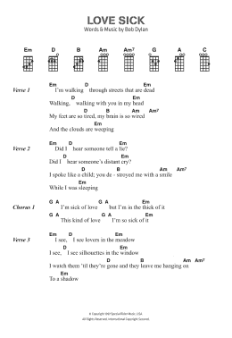 page one of Love Sick (Piano, Vocal & Guitar Chords)