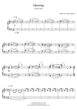 page one of Opening (from 'Carol') (Piano Solo)